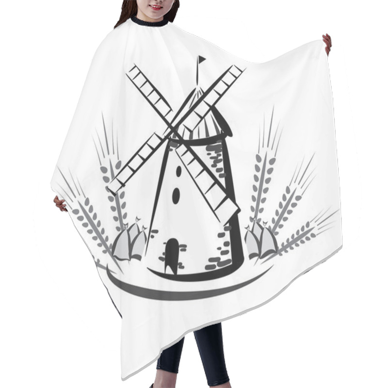 Personality  Wind Mill Emblem, Symbol Hair Cutting Cape