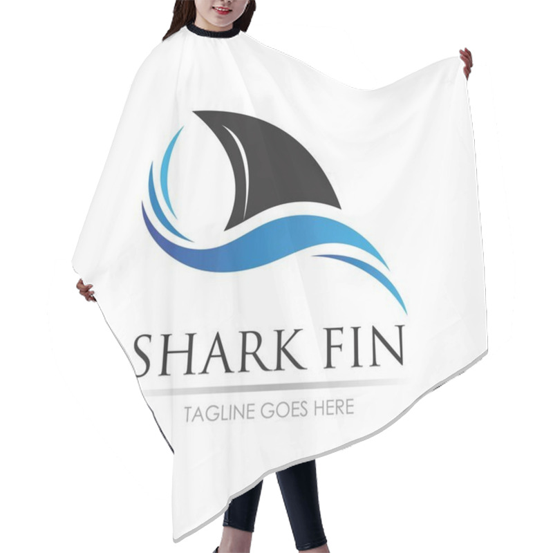 Personality  Shark Fin Logo Design Template. Vector Illustration Hair Cutting Cape