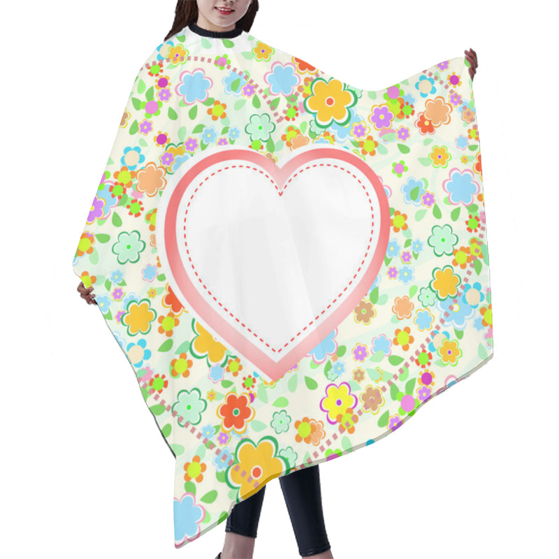 Personality  Valentines Day Heart With Flower Background, Vector Hair Cutting Cape