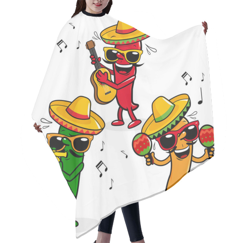 Personality  Cartoon Hot Mariachi Peppers Hair Cutting Cape