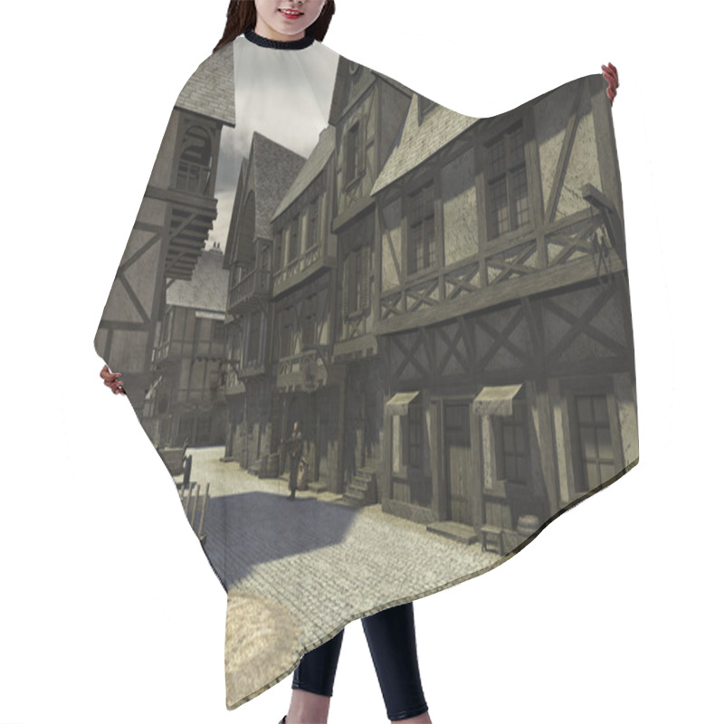 Personality  Mediaeval Street Scene Hair Cutting Cape