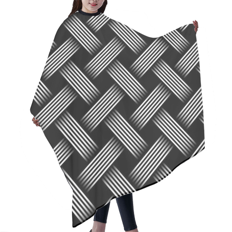 Personality  Seamless Vector Image. Simple Black And White Herringbone Geometric Pattern . Regular Herringbone Lines Texture. Hair Cutting Cape