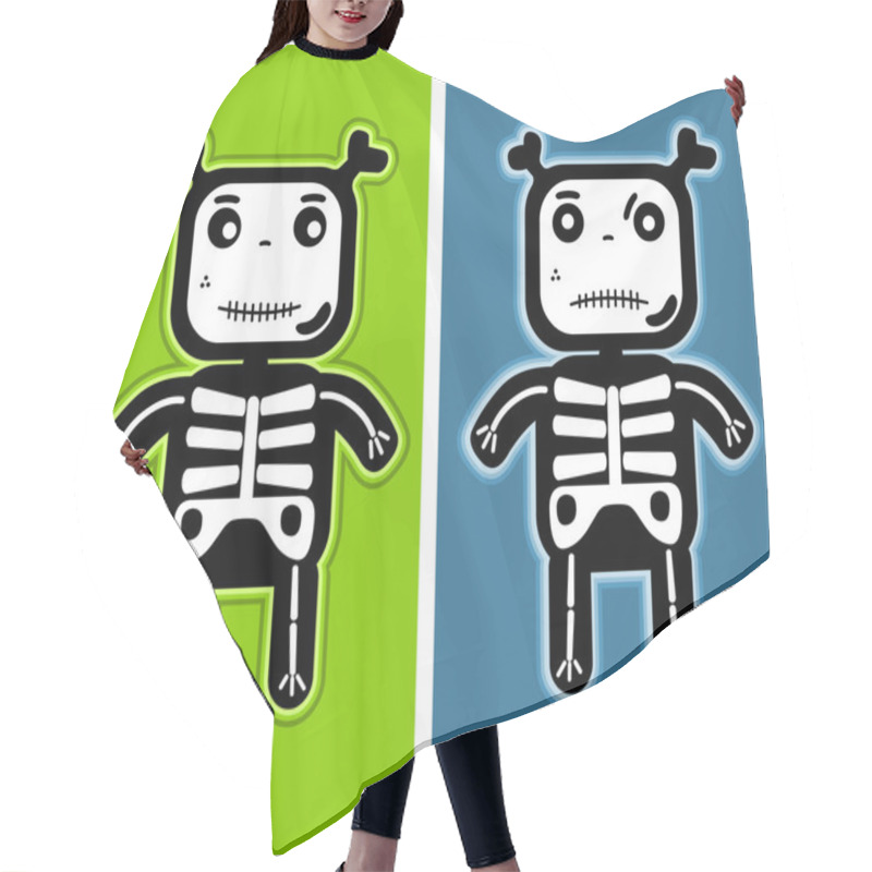 Personality  Illustration - Funny Child Bones Hair Cutting Cape