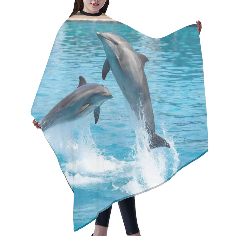 Personality  Dolphin In The Water Hair Cutting Cape