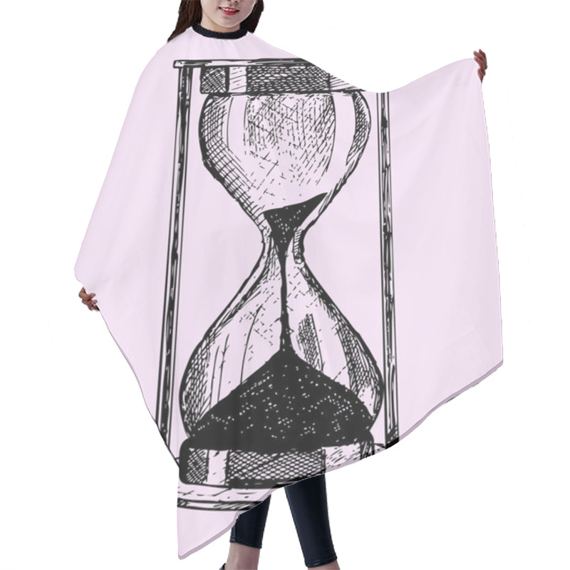 Personality  Hourglass, Doodle Style, Vector Hair Cutting Cape