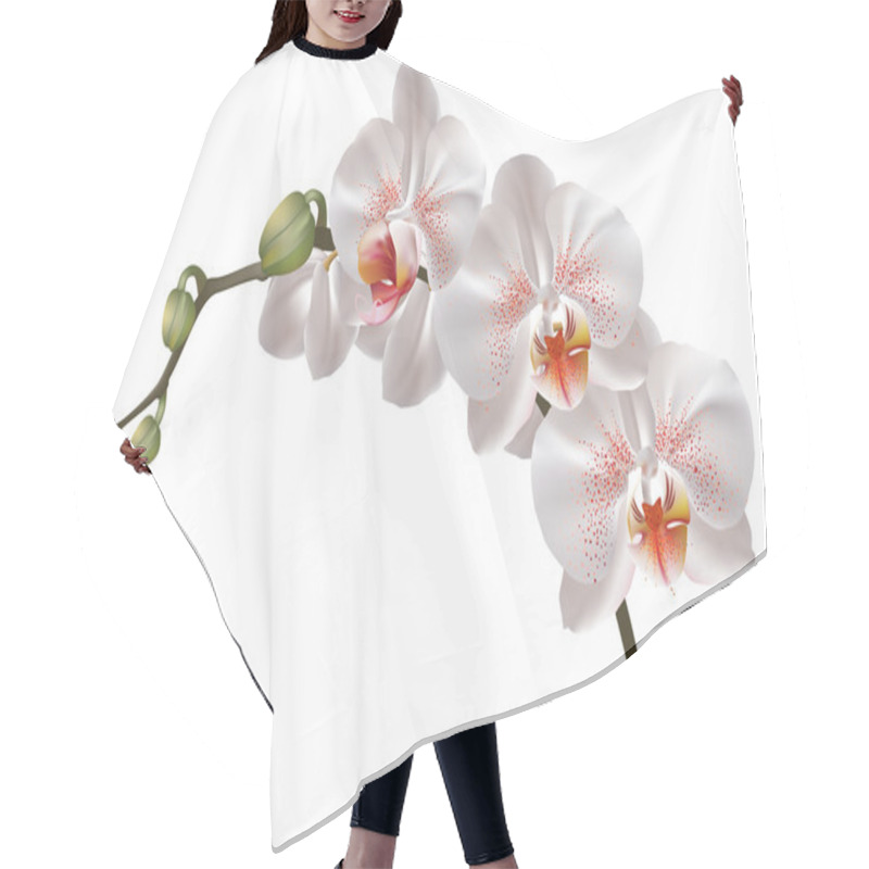 Personality  White Orchid Flowers Hair Cutting Cape