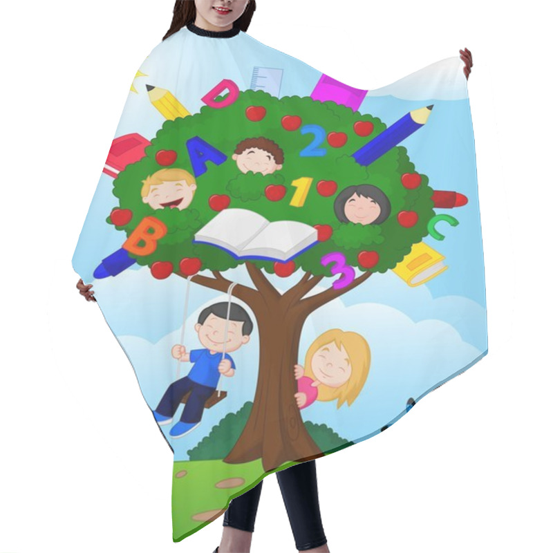 Personality  Children Playing In Tree Hair Cutting Cape