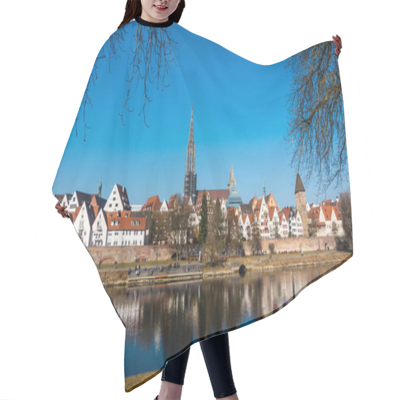 Personality  Panoramic Picture Of The Famous Cathedral In The German City Of Ulm In Summer Hair Cutting Cape