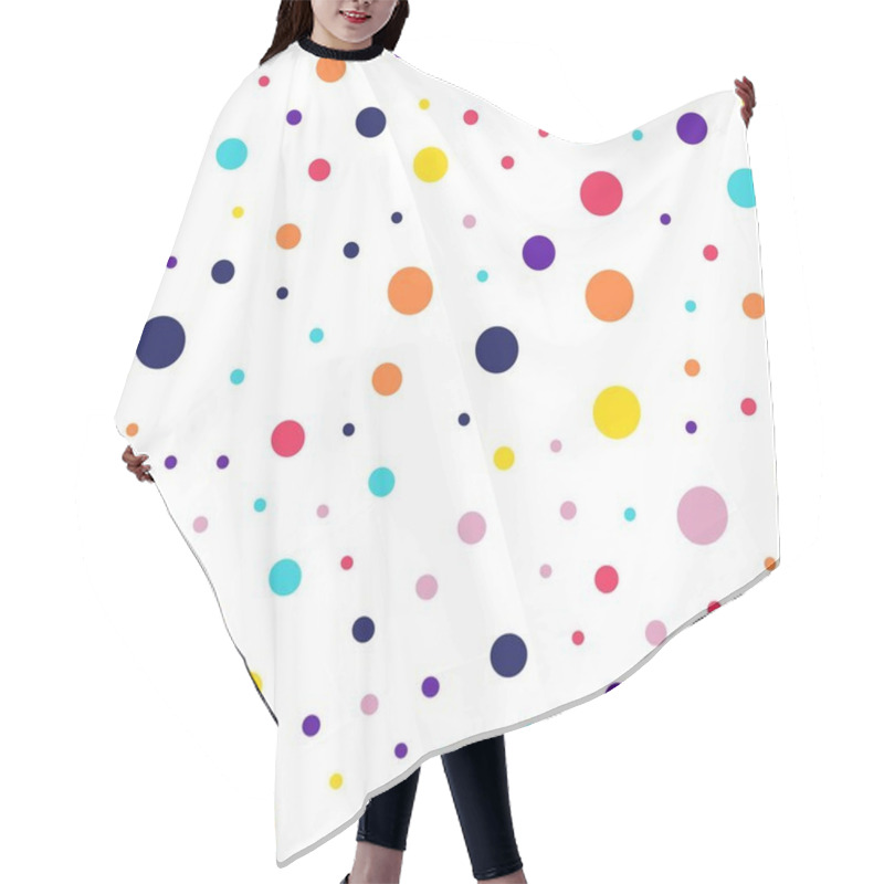 Personality  Memphis Style Polka Dots Seamless Pattern On White Background Unusual Modern Memphis Polka Dots Hair Cutting Cape