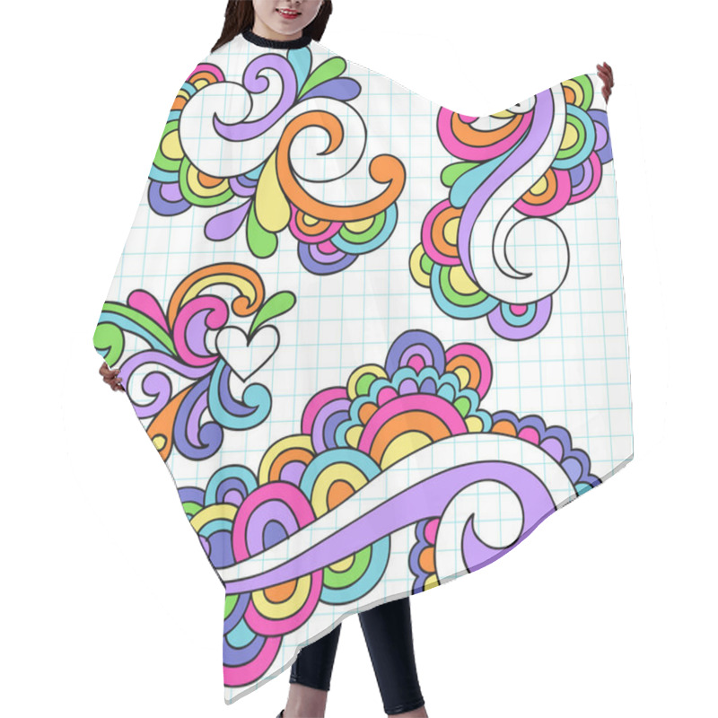 Personality  Hand-Drawn Abstract Swirls Psychedelic Notebook Doodles Hair Cutting Cape