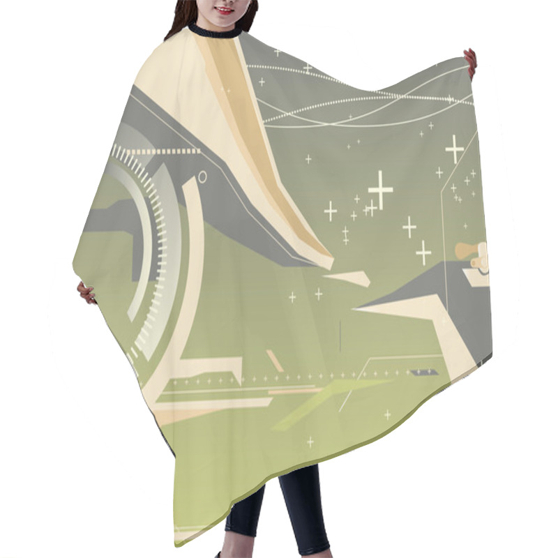 Personality  Abstract Techno Background Hair Cutting Cape