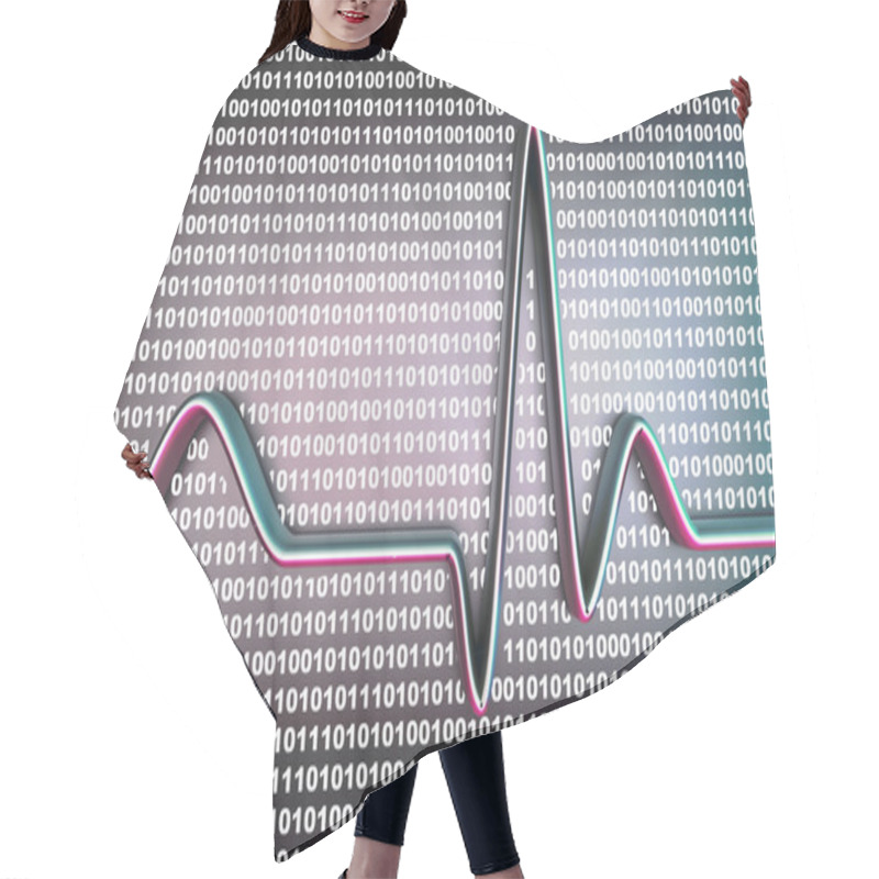 Personality  Digital ECG Code Hair Cutting Cape