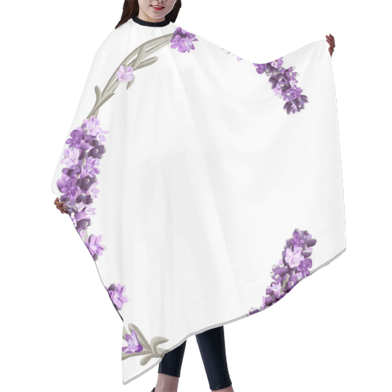 Personality  Vector Image Of The Capital Letter C Of The English Alphabet In The Form Of Lavender Sprigs In Bright Colors On A White Background Hair Cutting Cape