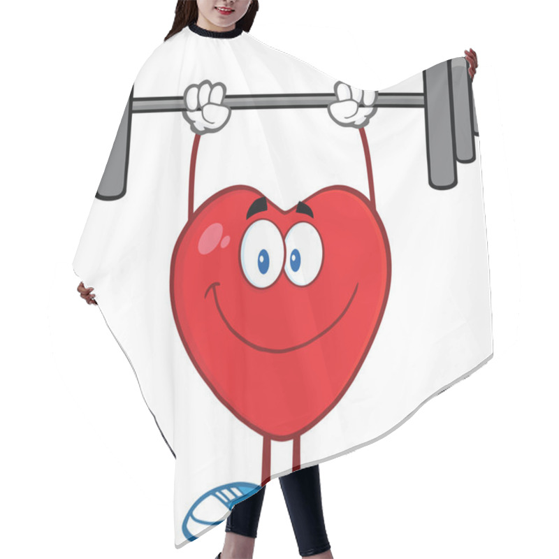 Personality  Smiling Heart Cartoon Character Lifting Weights Hair Cutting Cape