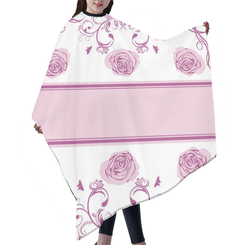 Personality  Ornamental Border With Stylized Roses For A Event Design Hair Cutting Cape