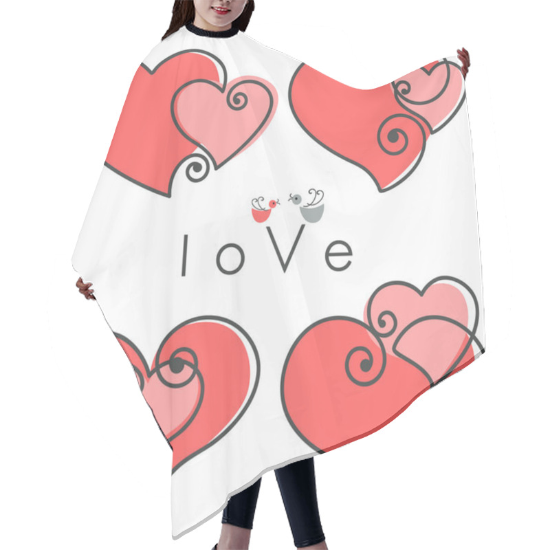 Personality  Valentines Set Hearts Hair Cutting Cape