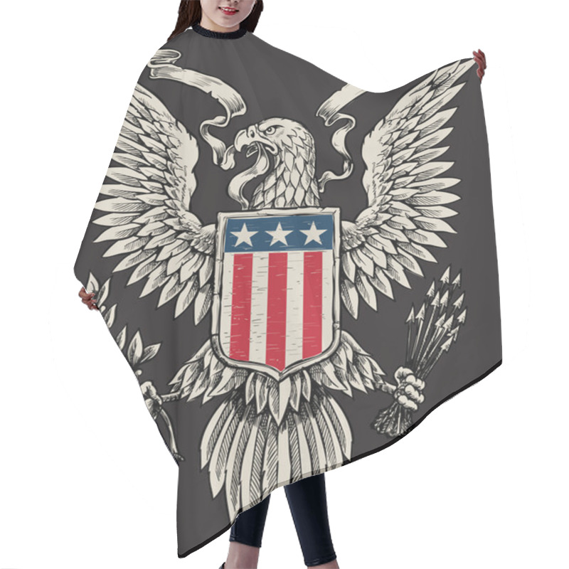 Personality  American Eagle Linework Vector Hair Cutting Cape