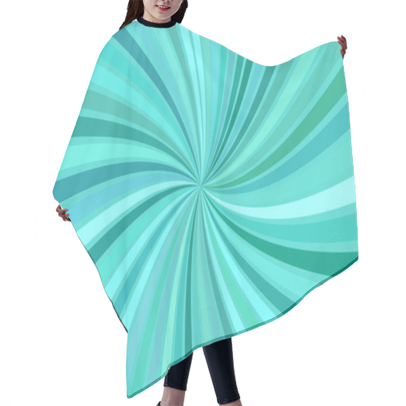 Personality  Turquoise Hypnotic Abstract Striped Spiral Background Design With Swirling Rays Hair Cutting Cape