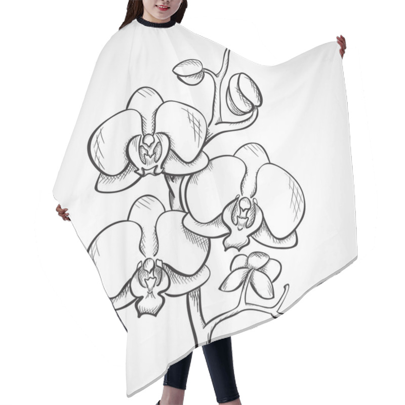 Personality  Sketch Orchid Branch Hair Cutting Cape