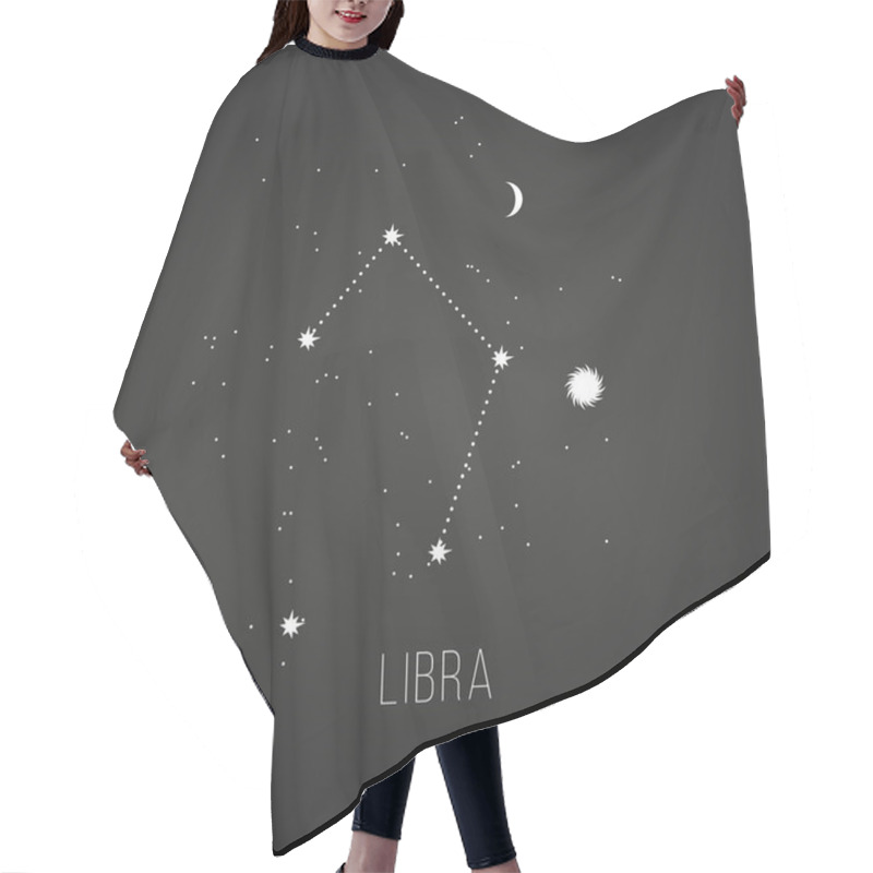 Personality  Astrology Sign Libra On Chalkboard Background Hair Cutting Cape