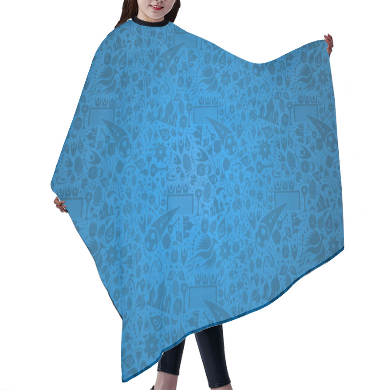 Personality  Russian Culture Icon Blue Background Template Hair Cutting Cape