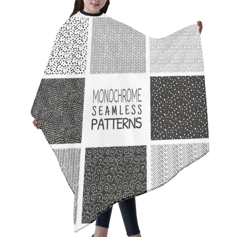 Personality  Abstract Monochrome Seamless Background Patterns Hair Cutting Cape