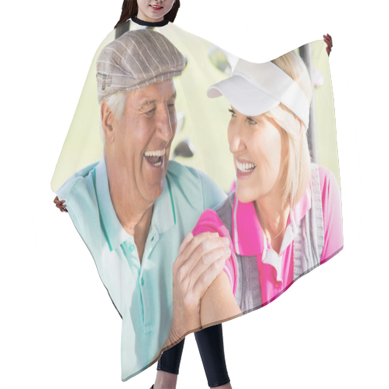 Personality  Cheerful Golfer Couple Hair Cutting Cape