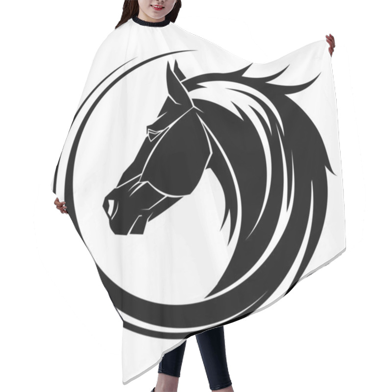 Personality  Horse Circle Tribal Tattoo. Hair Cutting Cape