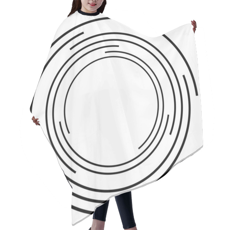 Personality  Concentric Circle. Circular Random Lines Hair Cutting Cape