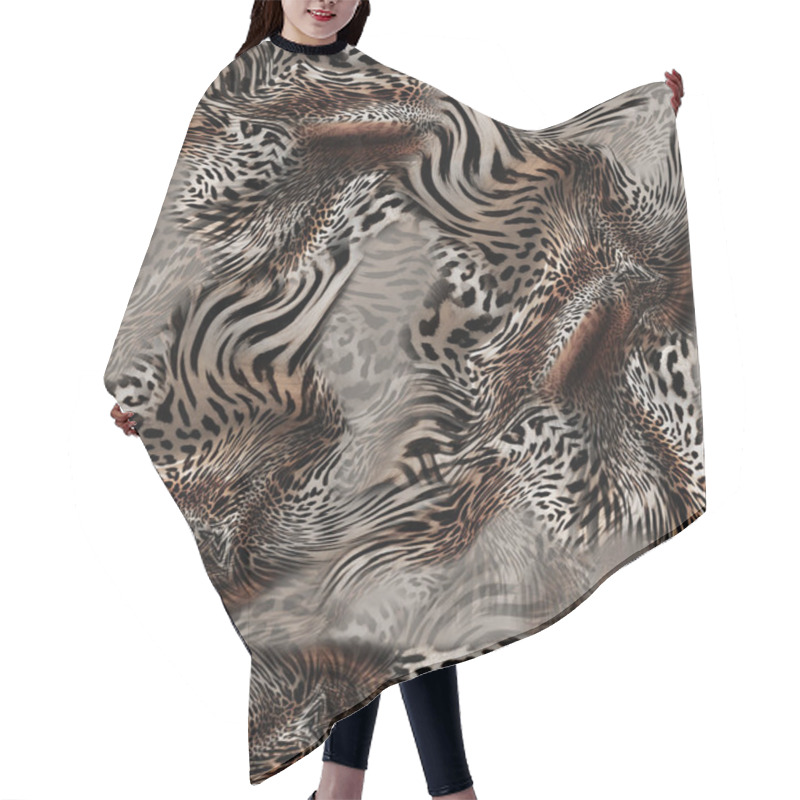 Personality  Leopard Skin Pattern Texture; Fashionable Print Hair Cutting Cape