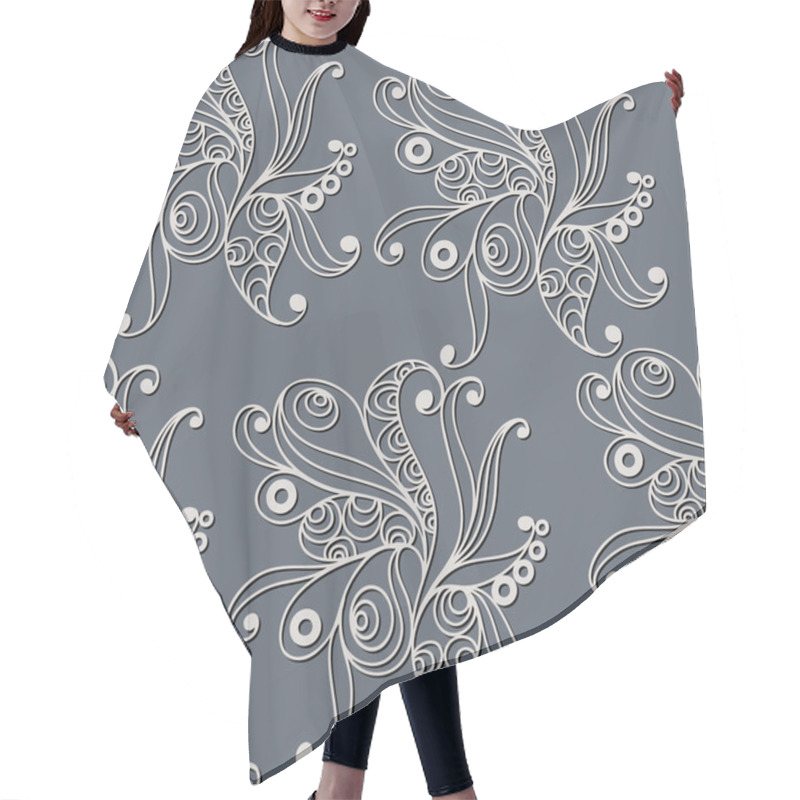 Personality  Seamless Pattern With Floral Ornament 22 Hair Cutting Cape