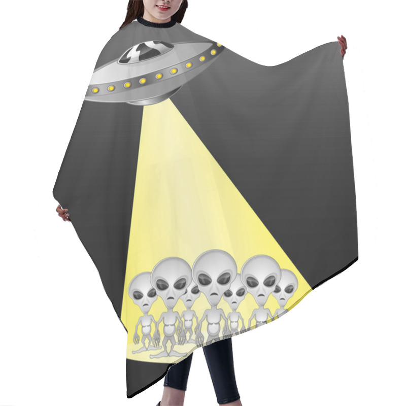 Personality  Vector Illustration. Aliens Hair Cutting Cape