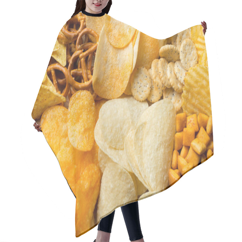 Personality  Salty Snacks. Pretzels, Chips, Crackers Hair Cutting Cape