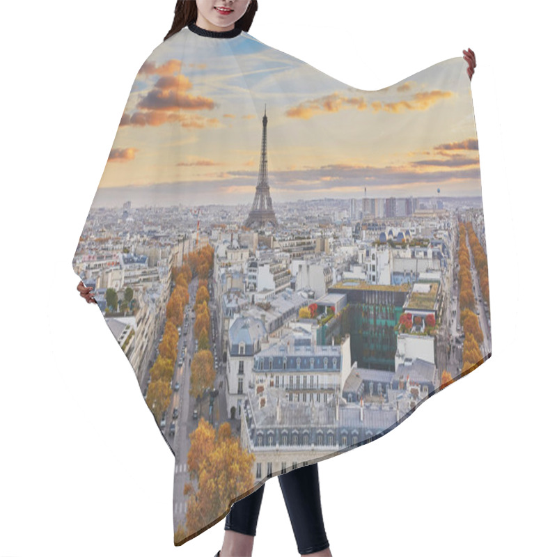 Personality  Aerial Panoramic Cityscape View Of Paris, France Hair Cutting Cape