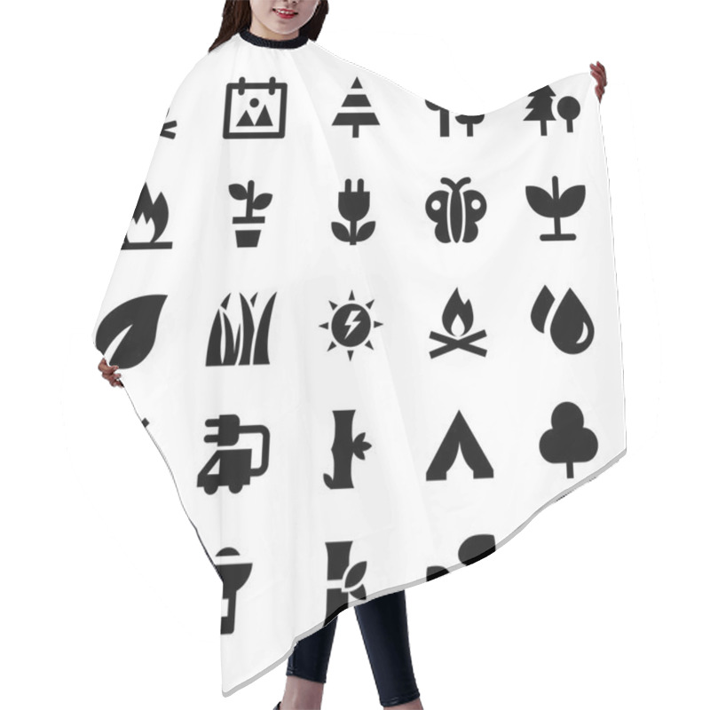 Personality  Nature And Ecology Vector Icons 4 Hair Cutting Cape