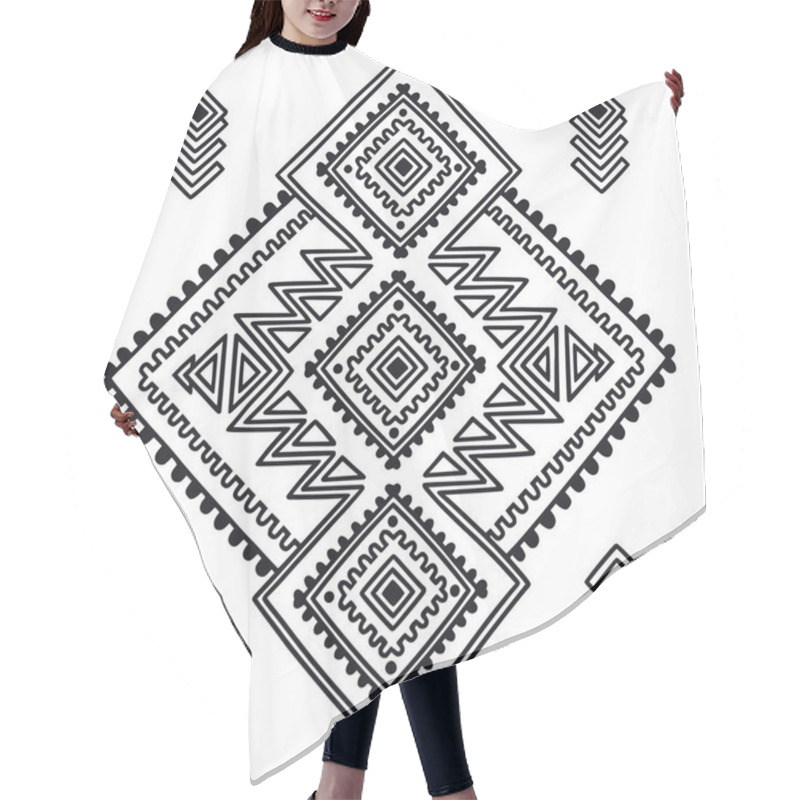 Personality  Tribal Line Shapes. Ethnic Pattern. Sacred Geometry Print In African, Mexican, American, Indian Style. Ethnic And Tribal Motifs Can Be Used For Textile, Rug, Coloring Book. Hair Cutting Cape