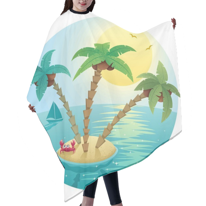 Personality  Small Island Landscape Hair Cutting Cape