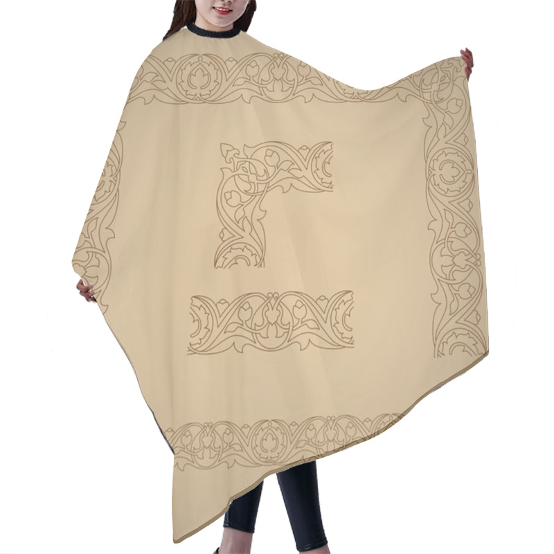 Personality  Seamless Tiling Border, Frame And Corner. Hair Cutting Cape