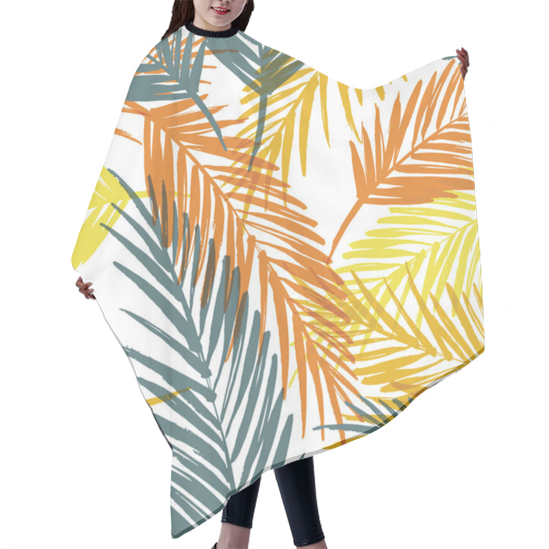 Personality  Seamless Exotic Pattern With Palm Leaves Hair Cutting Cape