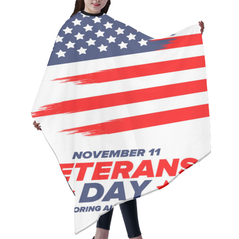 Personality  Veterans Day In United States. Federal Holiday, Celebrated Annual In November 11. Honoring All Who Served. Patriotic American Military Concept. Poster, Card, Banner And Background. Vector Illustration Hair Cutting Cape