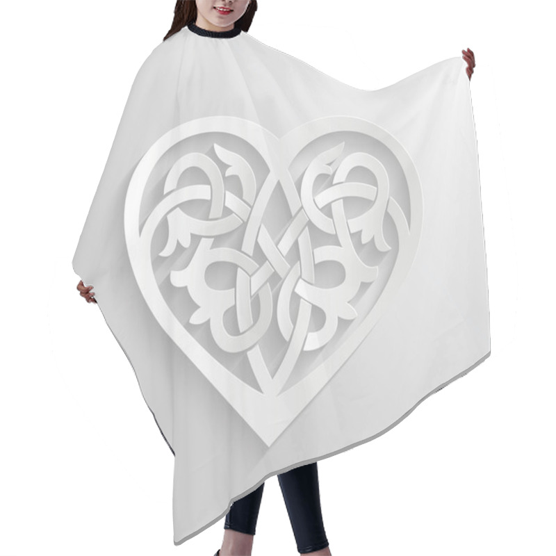 Personality  Heart Ornament Illustration. Hair Cutting Cape