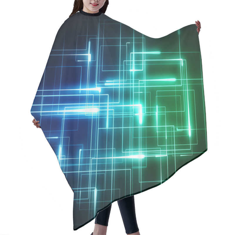 Personality  Multiple Geometric Lights Hair Cutting Cape