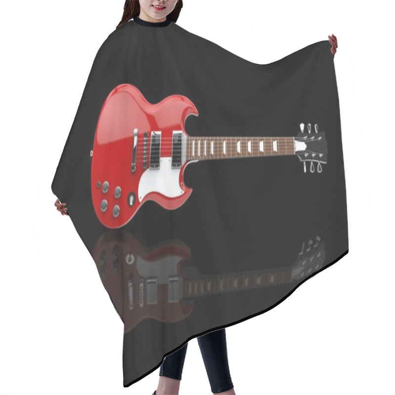 Personality  Red Hard Rock Guitar Hair Cutting Cape