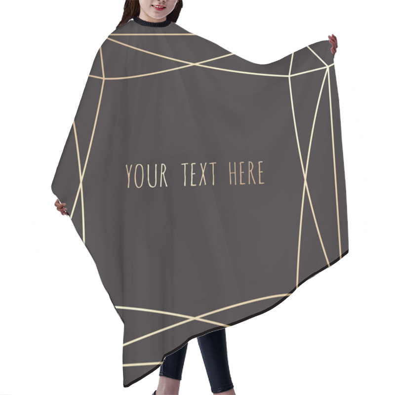 Personality  Golden Polygonal Frame, Geometric, Diamond Shapes On Black Background Hair Cutting Cape