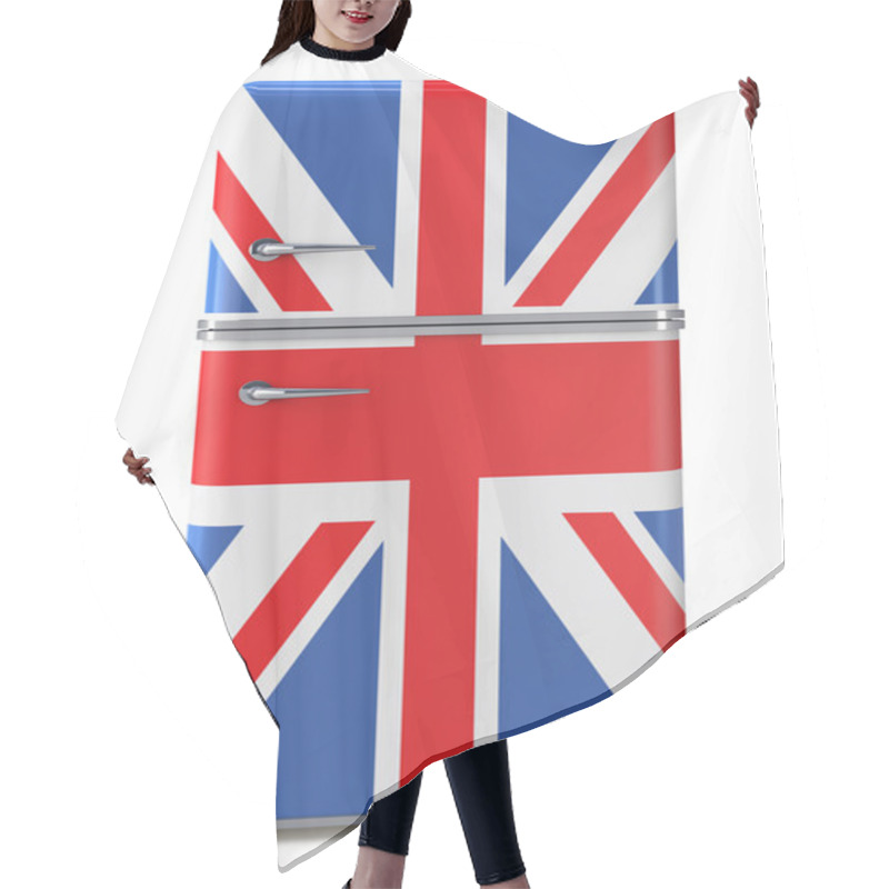 Personality  Retro Refrigerator With The British Flag On The Door Hair Cutting Cape