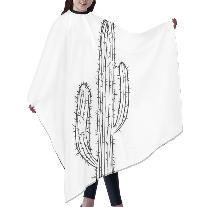 Personality  Single Sketch Cacti Hair Cutting Cape