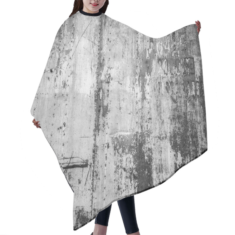 Personality  Old Metal Rusted Black-white Background. Hair Cutting Cape