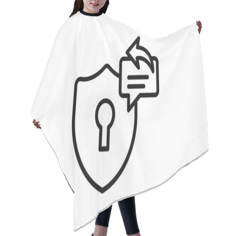 Personality  Security Response Line Icon , Vector, Pixel Perfect, Illustrator File Hair Cutting Cape