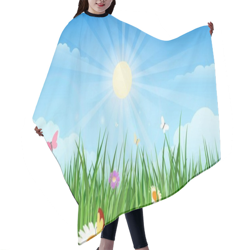 Personality  Summer Country Garden Landascape Hair Cutting Cape