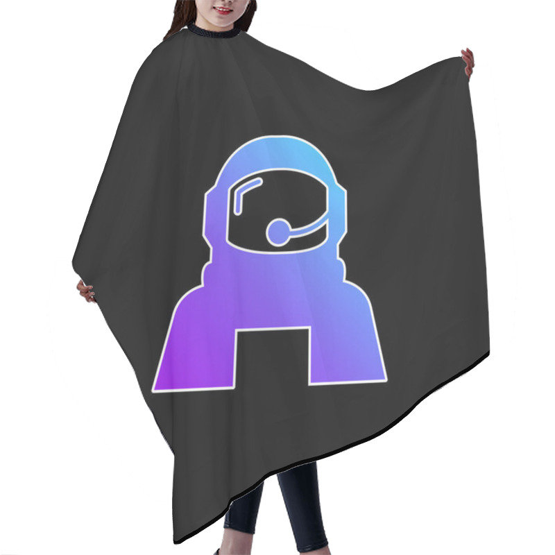 Personality  Astronaut Helmet Protection For Outer Space Blue Gradient Vector Icon Hair Cutting Cape